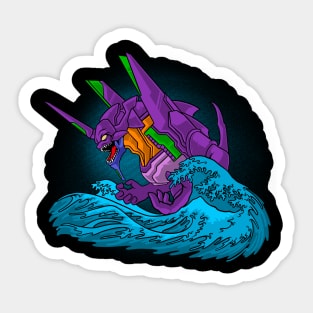 evangelion wave retro Sticker